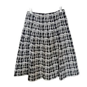 CHARLES GRAY LONDON Classic Black and White Plaid A-Line Skirt Size XS